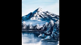 10MinutenMalerei schneebedeckte Berglandschaft  Acryl malen für Anfänger [upl. by Soiritos]