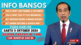 INFO BANSOS HARI INI SABTU 5 OKTOBER 2024 PKH amp BPNT CAIR SERENTAK DI 4 BANK DI DAERAH2 INI [upl. by Daisey187]