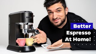 How To Make Better Coffee on Home Espresso Machine DeLonghi Dedica EC685 Tutorial [upl. by Everard298]