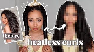 Trying VIRAL Heatless Curls Method on my Naturally Curly 3B Hair [upl. by Yssirk]