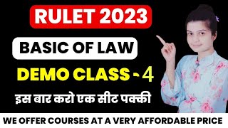 Rajasthan University LLB Entrance Exam Demo4 Basic Of Law Study  Rulet Exam Preparation 2023 [upl. by Ott747]