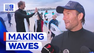 Aussie surfing legend Owen Wright takes part in challenge for a great cause  9 News Australia [upl. by Adnih]