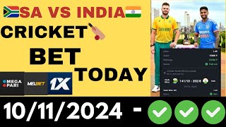 IND vs SA 2nd T20 match  india vs south africa 2nd T20  Today Cricket bet 10112024 [upl. by Akemrej]