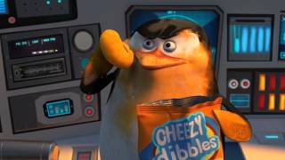 Penguins of Madagascar  Cute penguin Skipper chewing Cheezy Dibbles [upl. by Wartow]