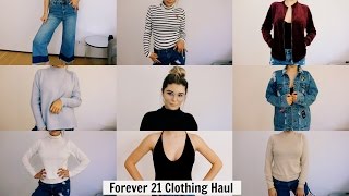 MASSIVE TRYON FOREVER 21 FALL CLOTHING HAUL  Olivia Jade [upl. by Ecirtam]