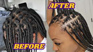 How to RETOUCH Knotless Braids QUICK  No Take Down [upl. by Eirallam]