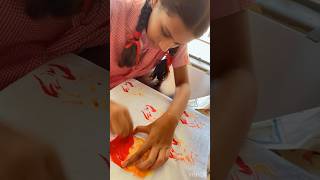 how to make double shaded screen printing at home for beginnersanimalprint foxprintshorts gbu [upl. by Akkahs]