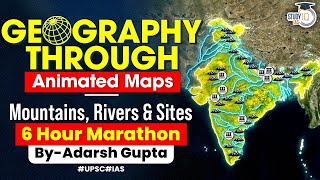 Understand Indian Geography through 2D Animation  Mountains Rivers Dams National Parks  UPSC GS [upl. by Llenart17]