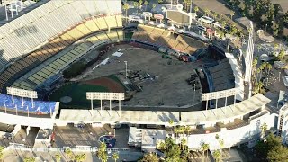 Major renovations underway at Dodger Stadium [upl. by Nahgeem908]