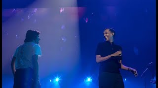 Stromae sinvite sur scène avec Orelsan  La pluie 2018 [upl. by Leffert]