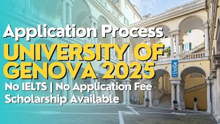 University of Genova Application Process 202526  No Application Fee  No IELTS  Genoa italy [upl. by Eneg]