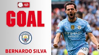 GOAL  Bernardo Silva  Manchester City 11 Manchester United  FA Community Shield 2024 [upl. by Eldoria]