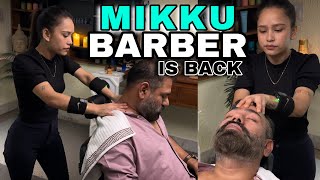 Mikku Barber Head massage back massage Neck cracking Indian Barber  Relaxing ASMR Therapy [upl. by Naz]