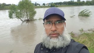 Hochwasser  Donauinsel  Floridsdorfer Brücke  Wien Österreich [upl. by Yessydo]