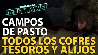 Campos de Pasto Toshara  Todos los Cofres Tesoros y Alijos  Star Wars Outlaws [upl. by Boorer]