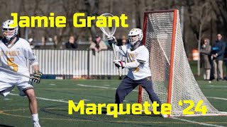 Jamie Grant Spring 2018 Lacrosse Highlights Marquette 24 [upl. by Esiom]