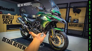 BENELLI TRK 502X New Model Detail Review  Benelli TRK 502X Forest Green Colour Walkaround [upl. by Atinid739]