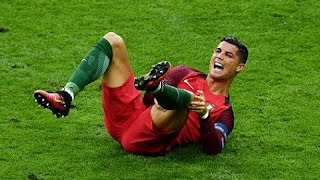 Cristiano Ronaldo Injury Vs France  Euro 2016 Final [upl. by Repooc647]