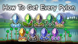 HOW TO GET EVERY PYLON In Terraria 144 [upl. by Geaghan]