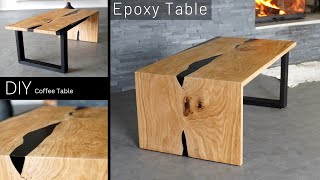 Epoxidharz Couchtisch Epoxy Coffee Table DIYEichen CouchtischTable DIY [upl. by Levan]