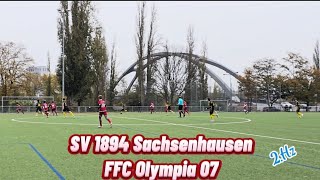 SV 1894 Sachsenhausen vs FFC Olympia 07  2HZ  7Spieltag [upl. by Saxon]