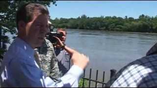 Kansas Governor Sam Brownback tours Leavenworth waterfront [upl. by Eeleak]