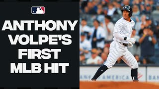 Anthony Volpes first MLB hit [upl. by Nerred435]