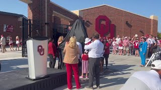 FIRST LOOK Patty Gasso statue unveiled at OUs Loves Field [upl. by Oirrad]