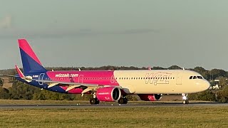 Wizz air A321 Neo takeoff LTNLondon Luton Airport [upl. by Acirdna]