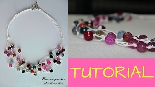 DIY  TUTORIAL come fare una collana multifilo con pietre dure [upl. by Gonzalo80]