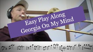 Georgia on my mind  Easy Trombone Play Along [upl. by Jada325]