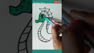 Cute Seahorse drawing for kidseasycutecuteartyoutubeshortsshortvideoeasydrawingeasyseahorse [upl. by Ydisac]