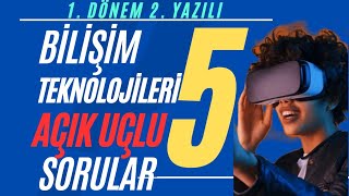 5 Sınıf Bilişim Teknolojileri Dersi 1 Dönem 2 Yazılı Sınavı Açık Uçlu Soruları ve Cevapları 2024 [upl. by Keil]