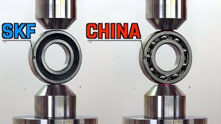 HYDRAULIC PRESS VS BALL BEARINGS Which will EXPLODE first [upl. by Nylatsirk]