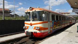 Lingualossa Sicily Italy Ferrovia Circumetnea train leave the station 2013  Rail Spots 9 [upl. by Shaina963]