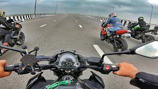 Kawasaki ZX6r vs Daytona 675 vs CBR 600rr vs Z900 race  Too much fun [upl. by Cassandre523]