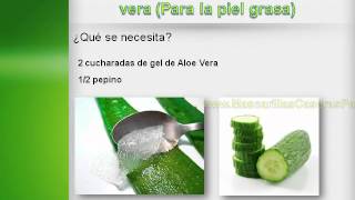 Mascarilla de Sábila Mascarilla Casera de pepino y aloe vera Para la piel grasa [upl. by Nednil]