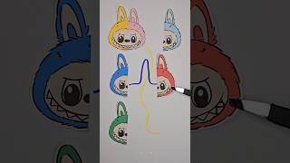 Labubu Color Mix Line Puzzle Challenge shorts viral labubu art [upl. by Holder]