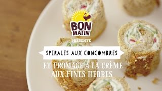 Spirales aux concombres et fromage à la crème aux fines herbes [upl. by Nomead]