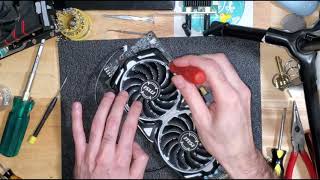 MSI Radeon RX580 8GB ARMOR fan replacement [upl. by Buehler]