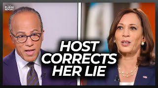 Watch Kamala Harris Get Angry as NBC Host Calmly Corrects Her Lie [upl. by Scevo]