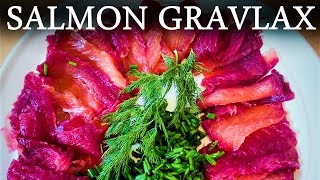 Beetroot Salmon Gravlax Recipe  How To Make Salmon Gravlax Safely [upl. by Nilrak]