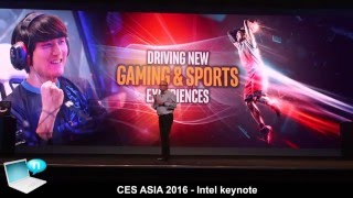 Intel keynote CES Asia 2016  Curie Tencent TGP Box Haier Blade Box Thunderobot VR with RealSense [upl. by Annaet]