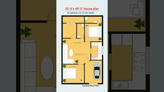 22x40 simple small plot house plan design shorts viral floorplan homeplan homedesign houseplan [upl. by Nortal15]