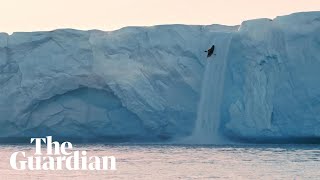 Like kayaking on another planet Kayaker achieves historic 20m glacier waterfall descent [upl. by Collie573]