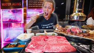 Insane Korean BBQ 🥩 2 Weeks WATER AGED Hanwoo Beef in Seoul [upl. by Ynattib]