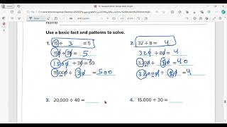 Reveal math grade 5 lesson 71 devision patterns with multi digit numbers [upl. by Crean299]