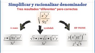 Simplificar radical racionalizar denominador HP PRIME Symbolab [upl. by Attenaej]