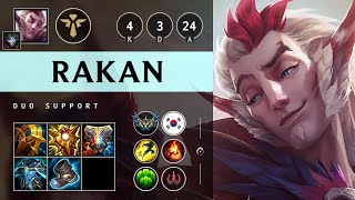 Rakan Support vs Nautilus Vision Controller  KR Challenger Patch 1421 [upl. by Romonda]