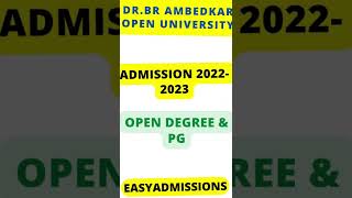 Open Degree Admission last date 2022 Telugu in Dr BR Ambedkar Open University latest news shorts [upl. by Nagol]